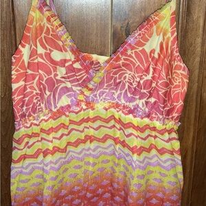 Vibrant Floral and Chevron Top